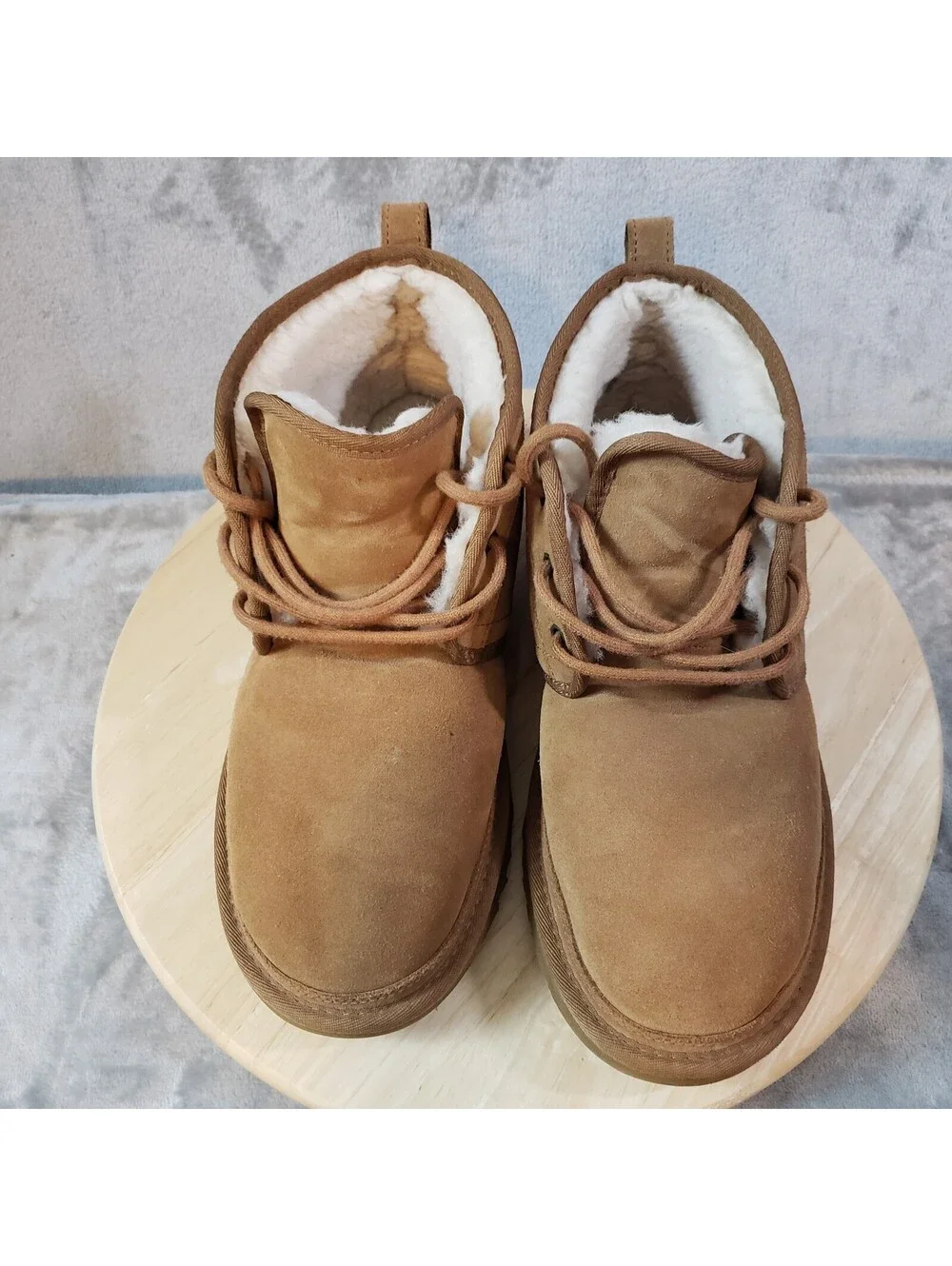 UGG Men’s Suede Chukka Ankle Boots Lined Lace-Up Brown US 12 EU 45